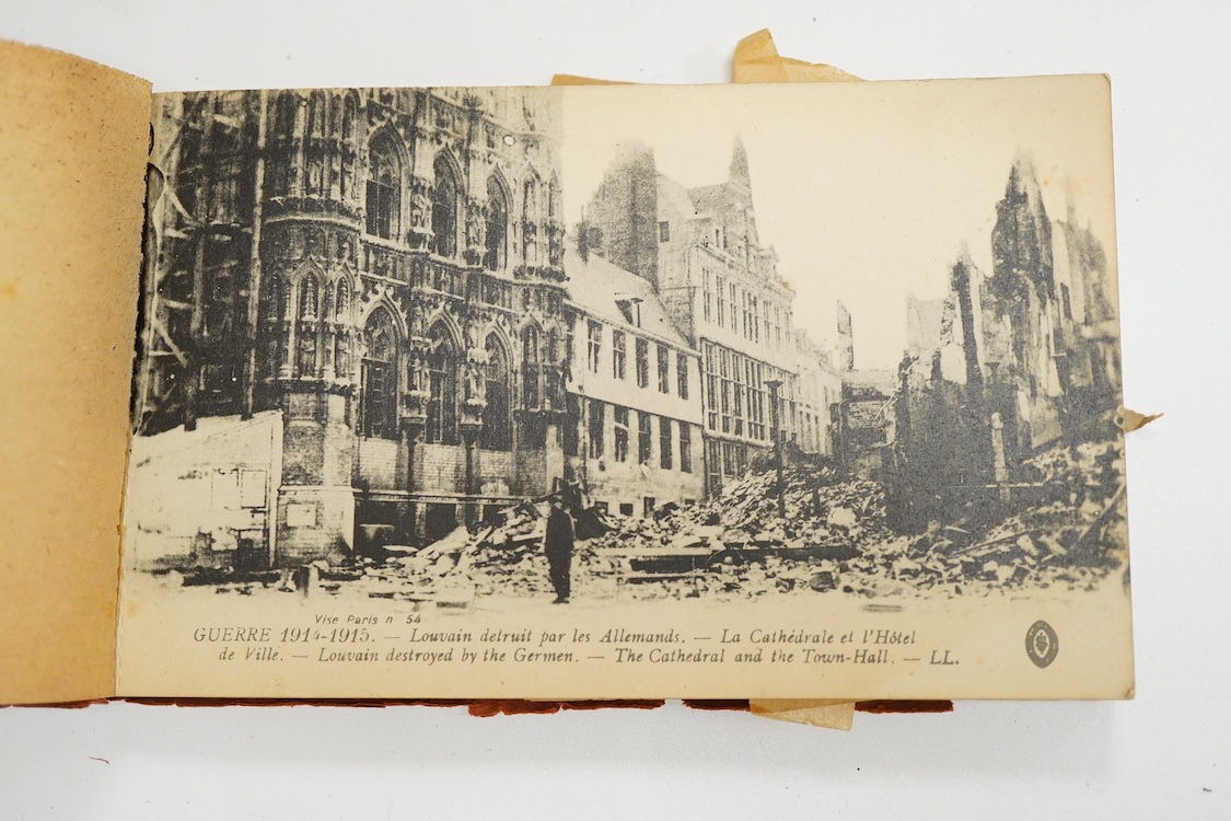 An album of Edwardian and later postcards and a small WWI La Guerre Europeenne booklet of postcards
